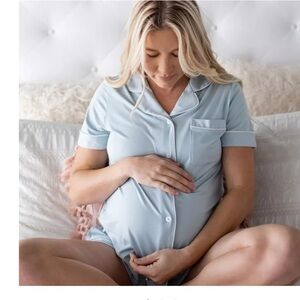 Kindred Bravely Light Blue Maternity Pajama Set